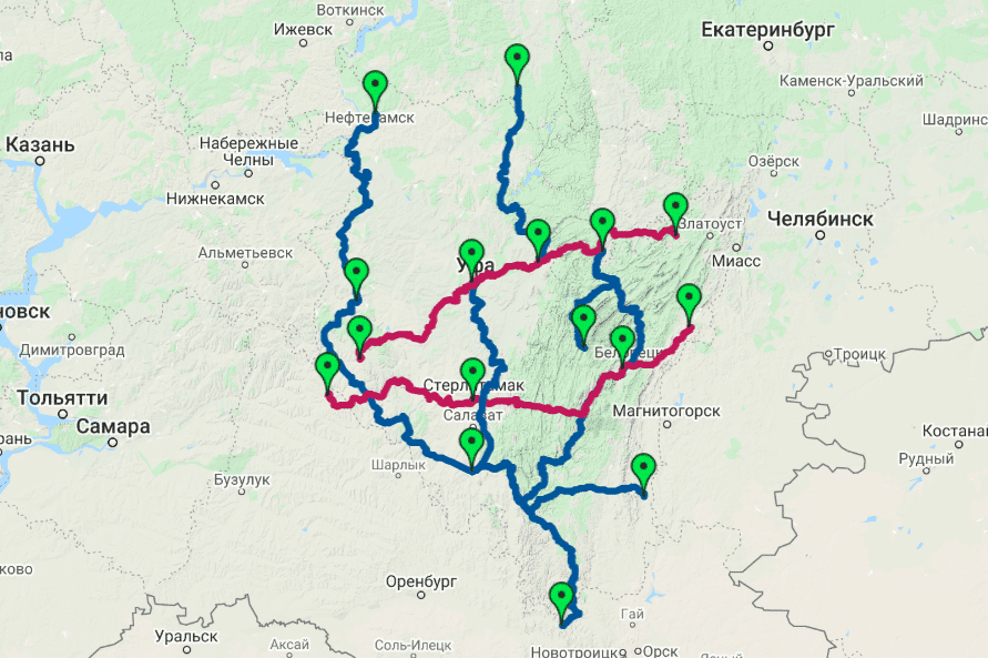 Золотое кольцо урала карта